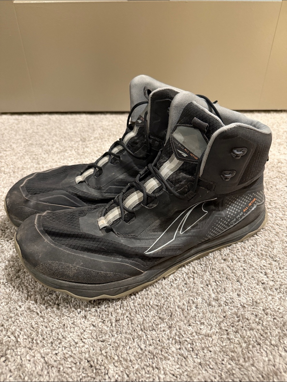 Altra Black and Gray High-Top Trail Boots